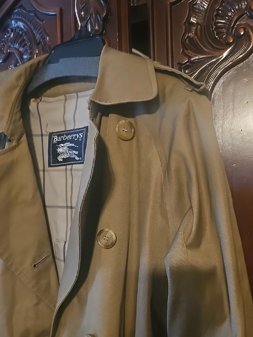 Burberry Classic Double-Breasted Trench Coat in Khaki Vintage Beauty Fits Size 6 - Picture 3 of 6